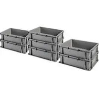 Ssi Euroboxen serie EF 4120, zonder deksel, 10,1 L, grijs, 7 stuks