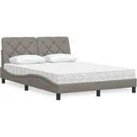vidaXL Bed met matras stof taupe 120x200 cm