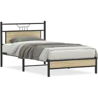 vidaXL Bedframe zonder matras hout sonoma eikenkleurig 100x200 cm