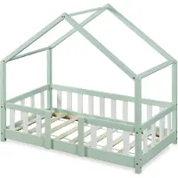 En.casa Kinderbed Treviolo huisbed 70x140 cm mint en wit []