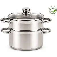 Relance DannCuisine Stoompan 26 cm - RVS Stoomkoker 5 Liter - PFAS-vrij - Glazen Deksel - Geschikt voor Inductie, Gas & Alle Warmtebronnen - Vaatwasserbestendig - Voor Groenten, Vis & Rijst