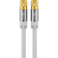Goobay F (m) - F (m) coaxkabel | 135 dB | koper | recht | verguld | wit | 5 meter