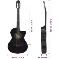 vidaXL Gitaar cutaway met equalizer 6 snaren western klassiek zwart