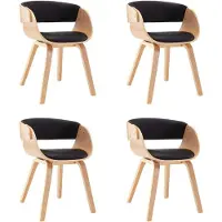 vidaXL Eetkamerstoelen 4 st gebogen hout en kunstleer zwart