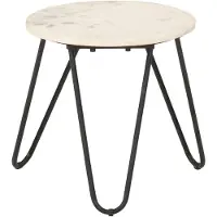 vidaXL Salontafel 40x40x40 cm echt steen met marmeren textuur wit