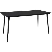 vidaXL Tuintafel 150x80x74 cm staal en glas zwart