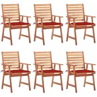 vidaXL Tuinstoelen 6 st met kussens massief acaciahout
