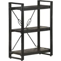 vidaXL Boekenkast met 3 schappen 60x30x80 cm massief mangohout zwart