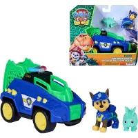 Paw Patrol : The Dino Movie, Chase Dino Rescue Cruiser met klauw met veermechanisme en 2 actiefiguren