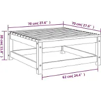 vidaXL Tuinvoetenbank 70x70x30 cm massief douglashout