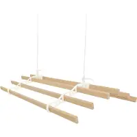 Monster 1,8 meter lange, ivoorkleurige wasrek met 6 latten en een rol voor dekens