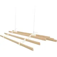 Monster Kledingrek Plafond Katrol - Ivoor– 2.4m 6-lat plafond wasrek