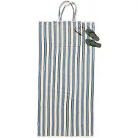 HEMA 2-in-1 Strandlaken En Tas Velours Strepen Blauw (blauw)
