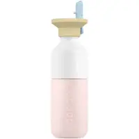 Dopper Steel Drinkfles 350 ml x Flip Straw - Soft Pink - roestvrij staal