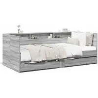 vidaXL Slaapbank met lades zonder matras 90x200 cm grijs sonoma eiken