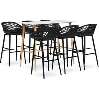 vidaXL 7-delige Barset wit en zwart