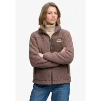 Superdry Fleece jas 'HERITAGE' bruin / ombergrijs