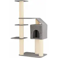 vidaXL Kattentoren met sisal krabpalen Lichtgrijs 183 cm