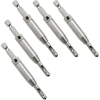 Sotech 5 centreerboren Ø 2,7 mm HSS4241 staal met zeskantige schacht Komscharnier Montagehulp houtboor met veerbelaste geleidehuls voor het voorboren van houtschroeven met een diameter van 3,5 mm