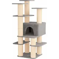 vidaXL Kattentoren met sisal krabpalen Lichtgrijs 161 cm
