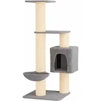 vidaXL Kattentoren met sisal krabpalen Lichtgrijs 137 cm