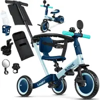 Kidiz Loopfiets 6in1 voor Jongens en Meisjes van 1 tot 5 jaar - Driewieler voor Kinderen tot 25 kg Kinderfiets - Blauw