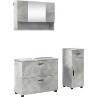 vidaXL Badkamermeubel Set 3 st Beton Grijs 76,5 x 35 x 64 cm