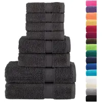 vidaXL 8-delige Handdoekenset SOLUND 600 g/m² antracietkleurig