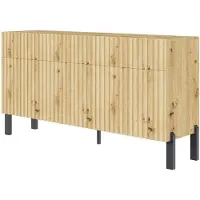 Selsey Ladekast Elia 3 deurs | mdf naturel 154x80.4x34 cm ladekasten | NADUVI