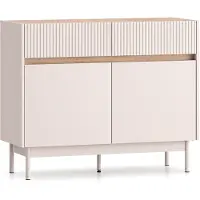 Selsey Dunea – Dressoir 2-deurs met 2 laden, Kasjmier grijs/eikenlook, 104 cm