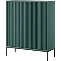 Selsey VELLORE – Highkast met 2 deuren, groen met zwart frame, 104 cm