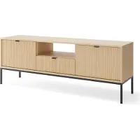 Selsey Vellore – TV-lowboard met lade en zwart frame, Eiken Vicenza-look, 154 c