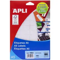 APLI witte etiketten Print & Write ft 16 x 22 mm (b x h), 990 stuks, 66 per blad (1864) - 3 stuks