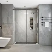 Sanivo Nisdeur nova soft close 160x200 cm gunmetal helder nano 8 mm