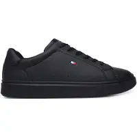 Tommy Hilfiger imitatieleren sneakers - zwart Jongens Imitatieleer - maat 35