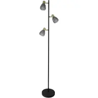 Näve Vloerlamp Lindita, alu / grijs / zink, Woon-/ Eetkamer, Glas, vloerlamp