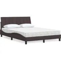 vidaXL Bed met matras "Hanko" stof donkerbruin 120x200 cm