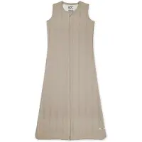 Lodger Newborn slaapzak zomer 62cm - Veilige aansluiting bij nek en armen - 0.5 TOG - 100% Biologisch Katoen - Pointelle - Beige - Zomerslaapzak
