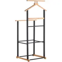 Idimex Kledingrek KANNA met kleerhanger en broekenrek - Zwart/natuur