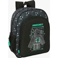 Minecraft rugzak, model 15L, zwart. Geschikt voor kinderen, kleur zwart, één maat