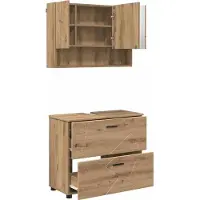 vidaXL Badkamermeubel Set 2 st Artisan Eiken 76,5 x 35 x 64 cm