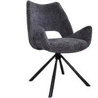 Lizzely Garden & Living SET DEAL: 6 stuks Eetkamerstoel draaibaar Kevin zwart eetstoel draaibare stoel zetel