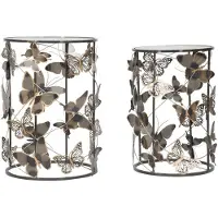 Mauro Ferretti bijzettafelset Farfalle, 2-delig, multicolor, afmetingen 41,3x55 cm en 35x50,3 cm