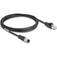 DeLOCK 80851 RJ45 / M12 Netwerkkabel, patchkabel CAT 5e S/FTP 2.00 m Zwart Afgeschermd 1 stuk(s)