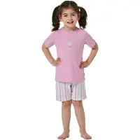 Schiesser Nachtkledij 'Girls World' beige / lichtblauw / lichtroze / wit