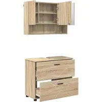 vidaXL Badkamermeubel Set 2 pcs Sonoma Eik Samengesteld Hout en Metaal