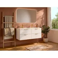 Vente-unique Hangend onderkast voor wastafel - Wit - B120 cm AVORELI