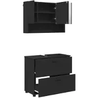 vidaXL Badkamermeubel Set 2 st Zwart 76,5 x 35 x 64 cm