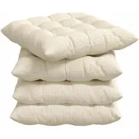 vidaXL Zitkussens 4 st Corduroy stof Crèmekleurig 40 x 40 x 6 cm