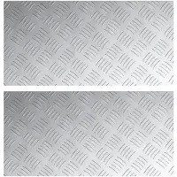 vidaXL Trapmatten 2 st 60 x 30 cm Zilver Aluminium Rechthoekig